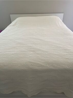 Ralph Lauren King Quilted Coverlet White Cotton 98x108 Bedroom Bedding
